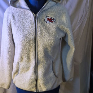 NFL Juniors Collection full Zip Kansas City Chief's Sherpa Hoodie.(#1993)L.11/13